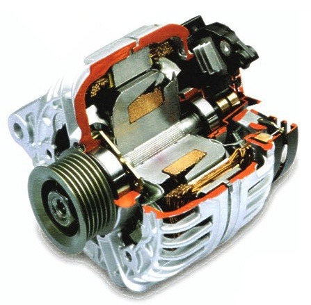 Генератор автомобиля в разрезе